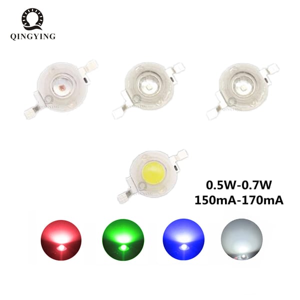 1000pcs 0.5W-0.7W High Power LED Diodes Red Green Blue White 6000K 150mA-170mA Lamp Beads For LED Bulbs Lighting Source DIY