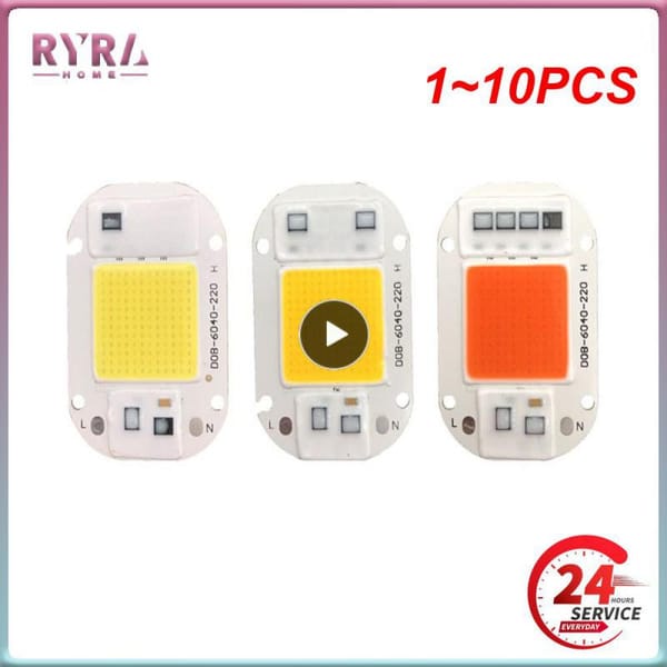 1~10PCS COB lamp Bead 10W 20W 30W 50W 220V 240V IP65 Smart IC No Need Driver Flood light Led Bulb Spotlight Outdoor Chip