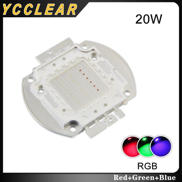 High Bright LED Chips 20Watt Red Green Blue Three In One RGB Lamp Beads For DIY Ambient Light Spotlight Downlight
