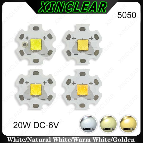 20W 6V LED Chips Warm Natural White Golden SMD 5050 With 20mm PCB Light Beads Plate For DIY Car Lights Flashlight Miner's Lamp