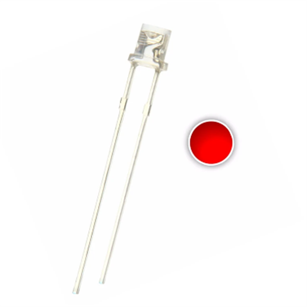 100pcs 3mm Red Led Flat Top Lamp Transparent 620-625nm Water Clear 20ma 2v Wide Angle Light Beads
