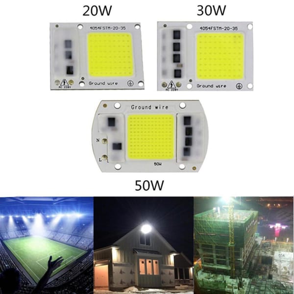 15W 20W 30W 50W Drive-Free COB LED Chip Lamp Bulb Chips for Spotlight Floodlight Garden Square 220V Integrated LED Light Beads