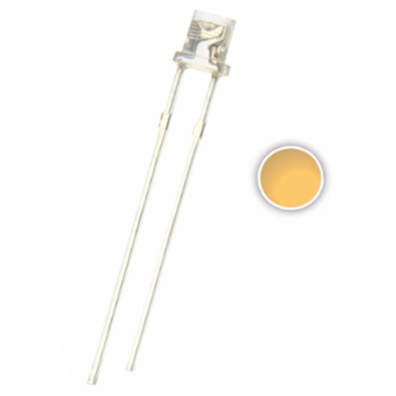 100pcs 3mm Warm White Led Flat Top 3000k Water Clear F3 Dip 20ma 3v Lamp Light Beads Long Legs