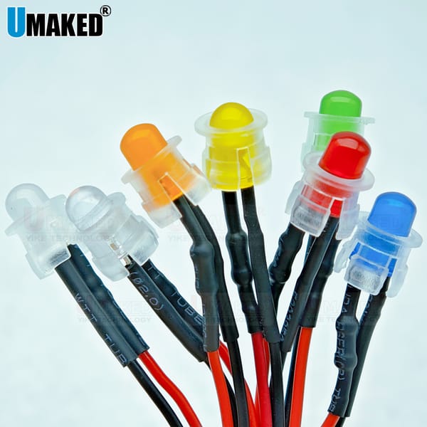 100pcs F3 F5 5mm 20cm Pre Wired LED Round Light Lamp Bulb Chip Beads Cable DC12V White Red Green Blue Yellow Emitting Diodes
