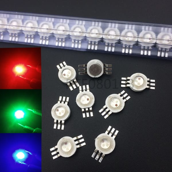 3W RGB LED COB Beads 3 W Light Lamp 6 pin Full Color Red Green Blue For DIY LED Floodlight Spotlight